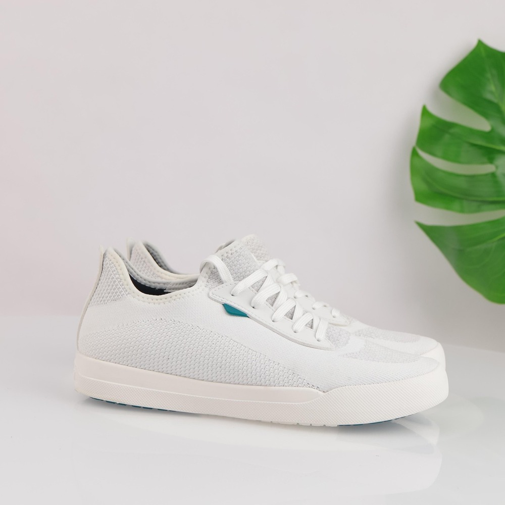 Vessi Shoes Mens Weekend Sneakers Size 8 Waterproof White Knit Lace Up Shoes Low